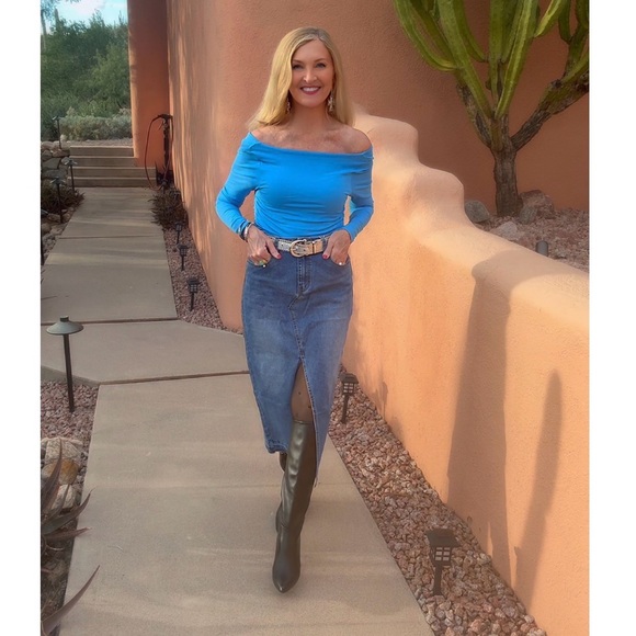 NWT Blue Denim Maxi Skirt-S - Picture 4 of 12